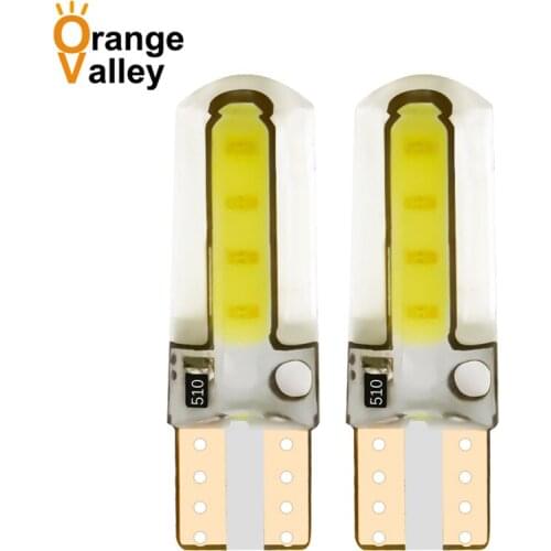 500Pcs T10 W5W LED car interior light COB marker lamp 12V 168 194 501 Side Wedge parking bulb auto for lada Silica gel