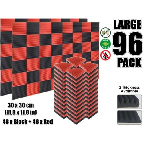 Arrowzoom 96 pcs Color Combination 11.8" x 11.8" Multi-Wedge Tile Studio Sound Absorbing Panel Acoustic Foam Treatment AZ1167