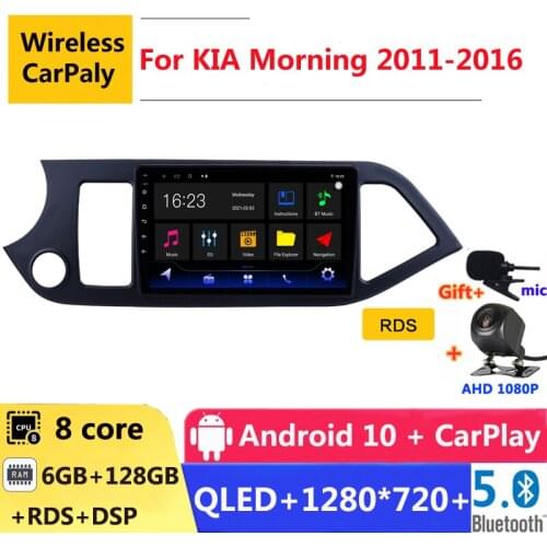 6G RAM 2 din android 10 car radio auto stereo for kia Picanto morning 2011 2012 2013 2016 navigation GPS DVD Multimedia Player
