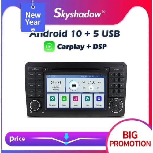 Carplay DSP IPS PX6 Android 10 4GB +64GB Car DVD Player RDS Radio Bluetooth For Mercedes W164 ML300 ML350 ML450 ML500 ML550 X164