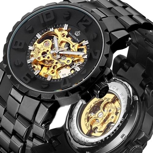 ORKINA Men Watch 2021 Mens Watch Luxury Top Brand Stainless Steel Automatic Watch Men Waterproof Skeleton Mechanical Wristwatch
