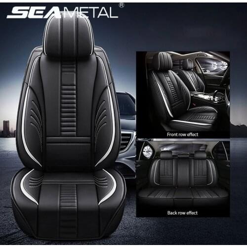 Luxury Front Rear Car Seat Cover Wear Resistant Leather Car Seat Covers Cushions Four Seasons Universal for Most Car SUV Styling