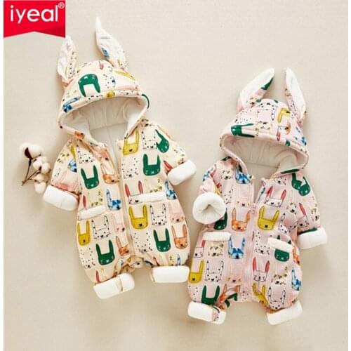 IYEAL Baby Winter Rompers Newborn Cotton Jumpsuit Thick Baby Girls Boys Warm Jumpsuit Infant Wear Kid Climb Clothes