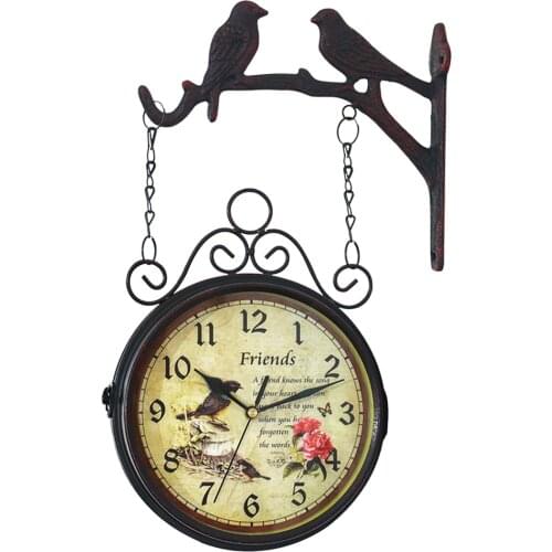 Double-Side Two Faces Wall ing Clock 8'' Clocks Home Hallway Ornaments