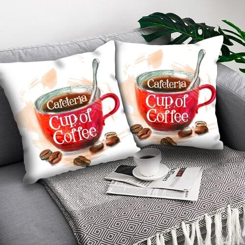 MTMETY Coffee Double-sided printing cushion cover coffee bean Car Sofa Home Decor Pillow Case Home Decoration Pillowcase