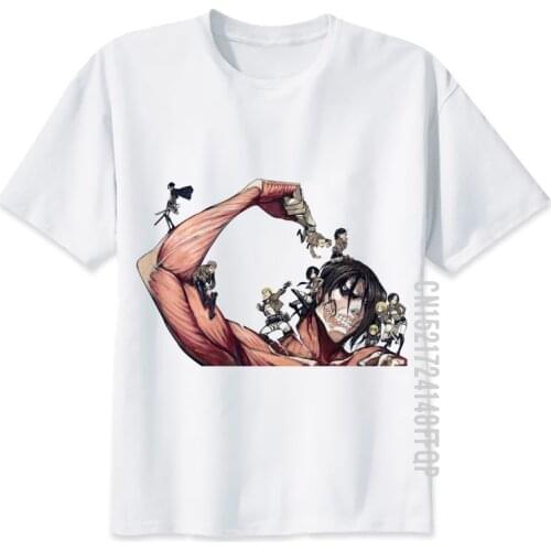 Shingeki No Kyojin T Shirt Men ATTACK ON TITAN T-shirt O Neck 100% Cotton TShirt Funny Japan Anime Designer Tops Tees