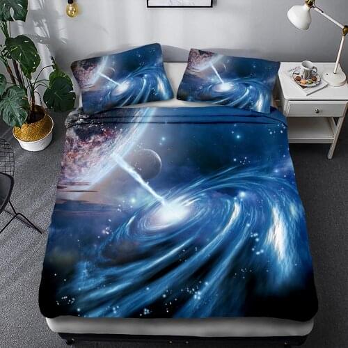 Planet Bedding Set Space Moon Duvet Cover for Kids Bed Cover Planet 150 Bed Set Pillowcase 3d Quilt Adult Space Theme Bed Linens