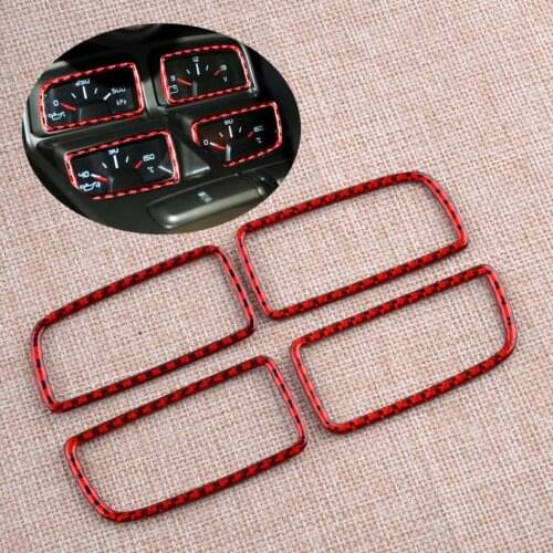 1 Set Carbon Fiber Red Sticker Dashboard Console Volt Meter Oil Temp Panel Cover Fit for Chevrolet Camaro 2012-2015 2011 2010