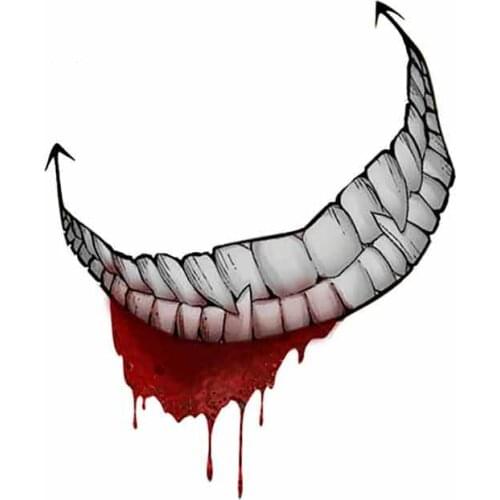 Creative Sticker Evil Smile Decal Vinyl Waterproof Sunscreen 3D Windshield Occlusion Scratch Decals Accessories,13cm*10cm