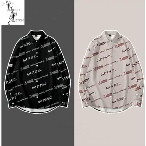 Cool Letter Stripe Lattice 3D Printing Unisex Shirt Women/Men Casual Long Sleeve Loose Button Streetwear Overcloth Oversize 6XL