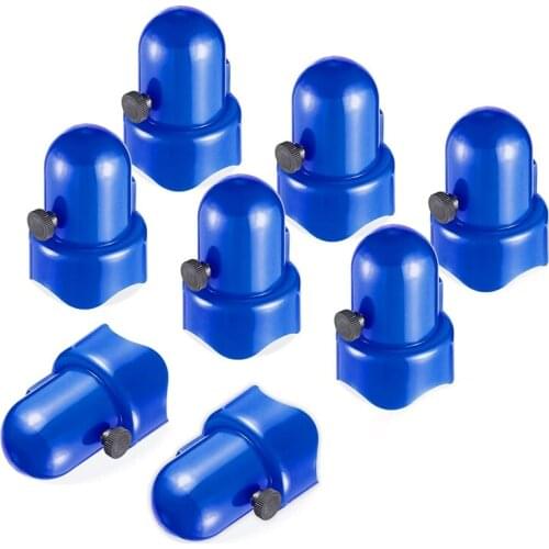 1.5 Inch Diameter Trampoline Enclosure Pole Cap with Screw Thumb, 8 Pieces, Blue