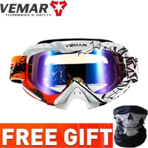 VEMAR Motorcycle Accessories Windproof Eyewear Motocross Sunglasses Scooter Biker Replaceable Lens Off-Road Goggles Glasses