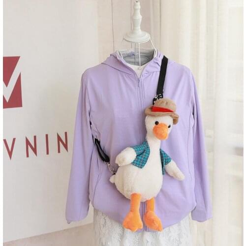 Cartoon hello duck dog doll bag backpack Crossbody bag Anime plush toy soft animal stuffed Birthday kawaii gift for child girl