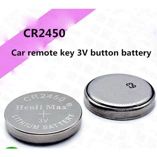 NEW henli Max CR2450 2450 3V Car remote key 3V button lithium battery Li-ion Button batteries