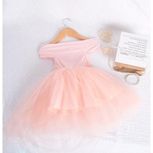1 2 3 4 5 6 Years Baby Girls Wedding Dress Summer Sleeveless Pure Color Kids Christening Gown Children Princess Tutu Dresses