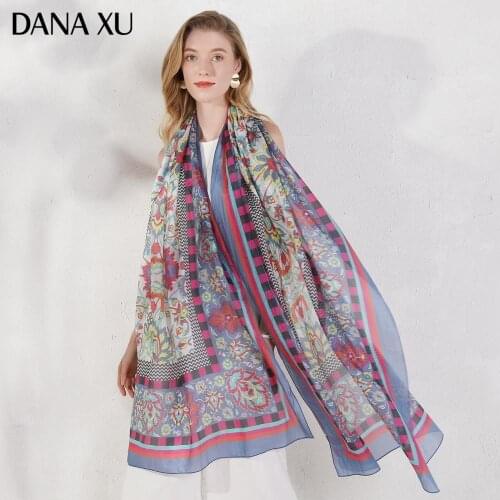 2020 Silk Long Scarf Luxury Brand Women New Design Beach Blanket Shawl Wear Swimwear Bandana Hijab Face Shield Foulard