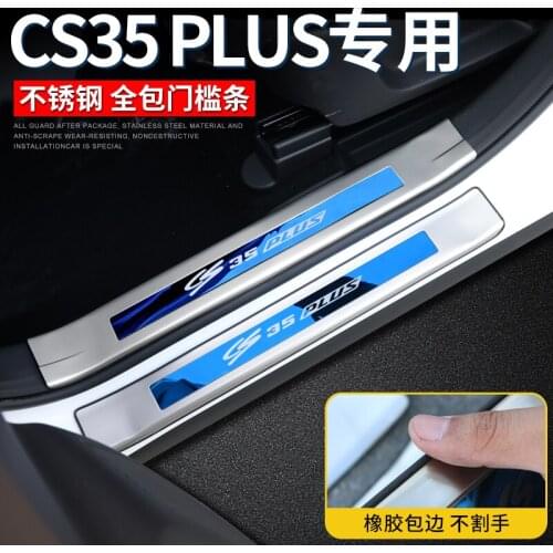 Car-covers 304 Stainless Steel Scuff Plate/Door Sill Door Sill pedal bienvenidos fFor chang an cs35plus 2018 2019 Car styling