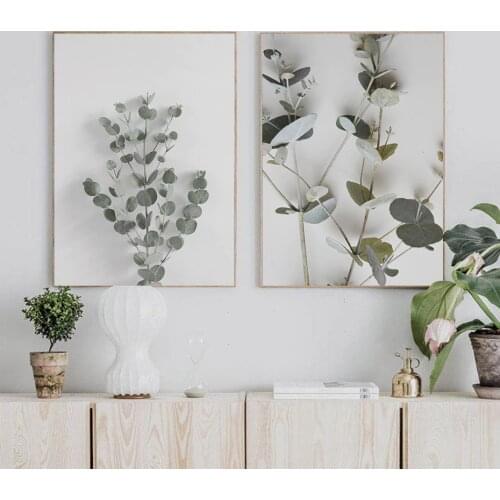 Botanical Eucalyptus Leaves Modern Canvas Paintings Posters and Prints Interior for Living Room Hallway Home Decor No Frame