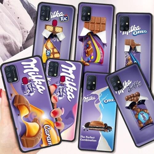 Chocolate Milka Luxury Soft TPU Case for Samsung Galaxy M01 M31 M51 M21 M11 F41 A9 A7 2018 Silicone Cases Coque Shell