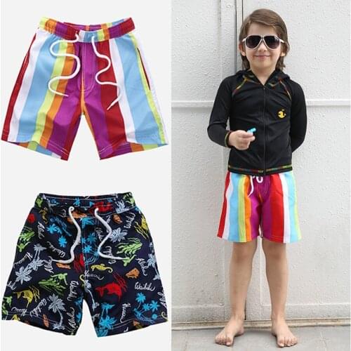 2019 Summer Swimming Trunks for Kids Striped Boxers Swimsuit Short Pants Swimwear Bathing Suit Swimsuit Trunks Swim Briefs Beach