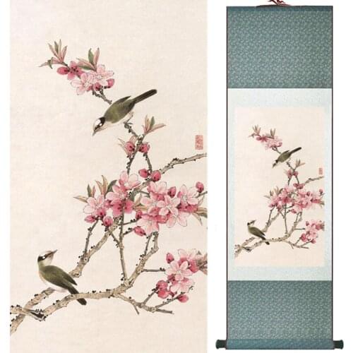 Home Office Decoration Chinese scroll painting birds painting Chinese wash Printed painting 052513