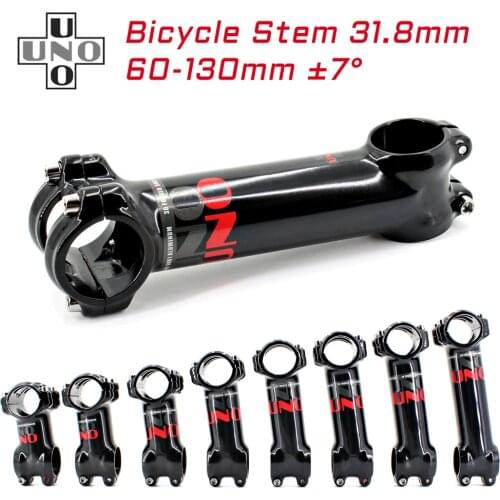 UNO 7degree Bicycle Handlebar Stem Riser MTB Road Bike stem Ultralight Alluminum Alloy 31.8mm 60-130mm Mountain Bike Parts