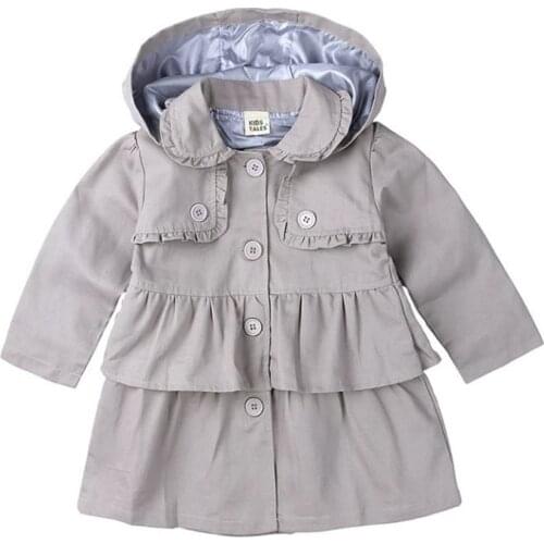 New Spring Autumn Girls Windbreaker Coat Baby Kids Hooded Outwear Baby Kids Girl Jacket Children