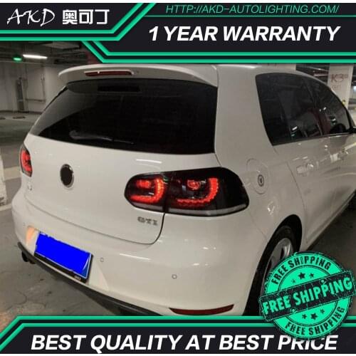 AKD tuning cars Tail lights For V W Golf 6 Golf6 MK6 R20 Taillights LED DRL Running lights Fog lights dynamic signal light