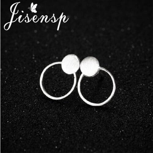 Female Circle Hollow 925 Sterling Silver Circular Simple Stud Earrings Cute Mini Stud Earrings for Girls Minimalist Jewelry Gift