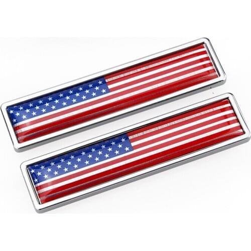 1 Pair USA American Flag 3D Metal Car Sticker Decal Decoration Badge Emblem Motorcycle Accessories Auto Stickers For Audi Bmw VW