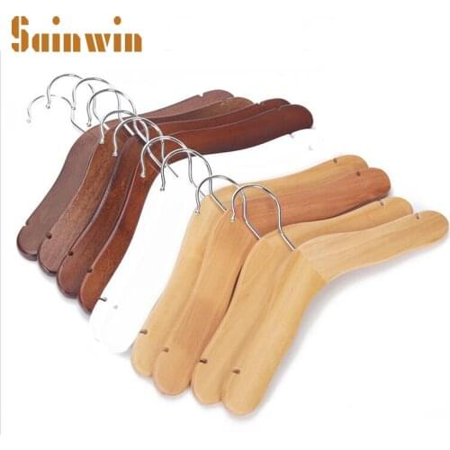 Sainwin 10pcs/lot Top Quality Kids Wooden Hangers for Clothes Children Small Hanger Natural Wood Baby Clothes Rack