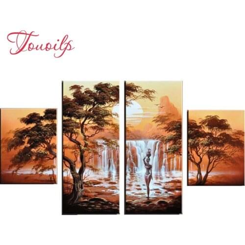 4pcs African Nude Women 5D Diy Diamond Painting mosaic Full diamond Embroidery wall stickers 3D Cross Stitch Kits Home Decor
