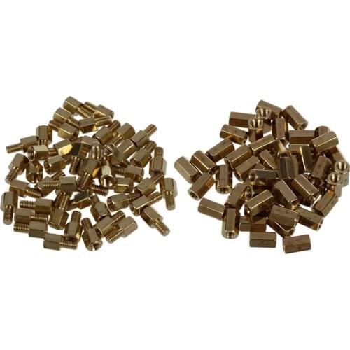 50 Pcs Brass Screw PCB Standoffs Hexagonal Spacers M3 Male x M3 Female 5mm & 50 Pcs Metal Hex M3 Female Screw PCB Standoff Space