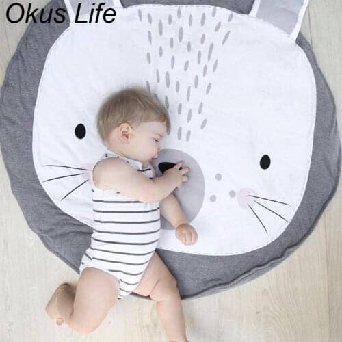 90CM INS Baby Infant Play Mats Kids Crawling Carpet Floor Rug Baby Bedding Rabbit Blanket Cotton Game Pad Children Room Decor