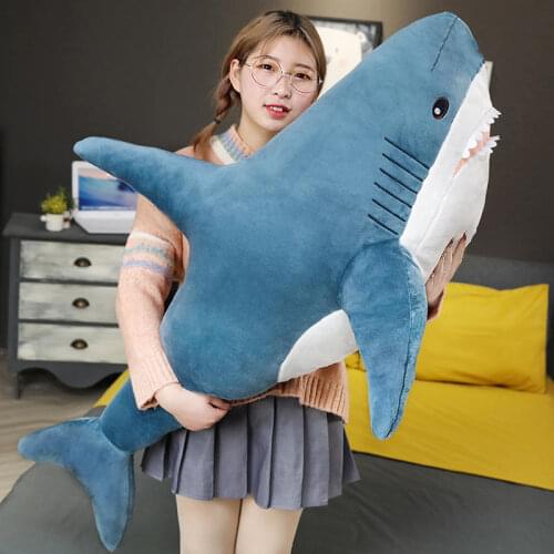 60-100cm Shark Plush Toys Pillows sofa Cushion Soft Stuffed Sea Animals Doll Xmas Gift For Baby Kid Children Playmate