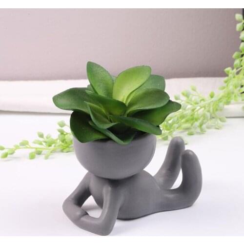 Household Desktop Ornaments Balcony Decor Man Vase Planter Container Creative Humanoid Flowerpot Succulent Plant Pot