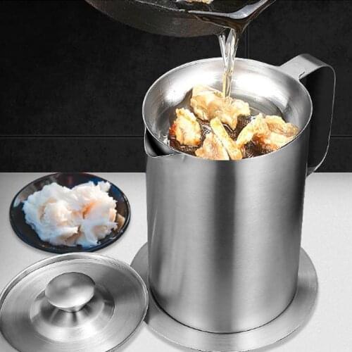 1L/1.5L Oil filter pot kitchen household large capacity filter oil slag oil separator multi-function filter pot kitchen tools