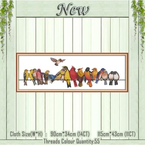 The birds gathered home decor paintings Counted printed on canvas DMC 14CT 11CT DMC Cross Stitch Needlework kits Embroidery Sets