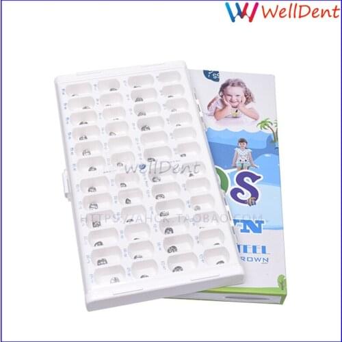 48pcs Dental Tooth Crown Accurate High Quality Children Metal Premature Preformed Temporary Crown Children Crown Stainless Steel