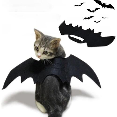 Pet Dog Cat Bat Wing Cosplay Prop Halloween Costume Bat Collar Harness Wings Vampire Fancy Dress Adjustable Costume Outfit Wings