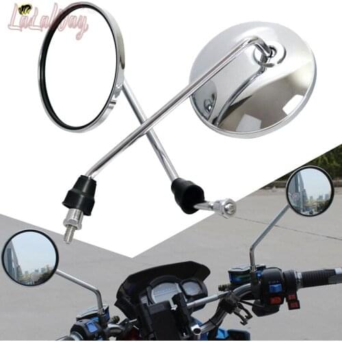 8mm Motorcycle Back View Round Mirror ,Electric Bicycle Rearview Mirrors Moped Side Mirror , For Honda Suzuki Yamaha