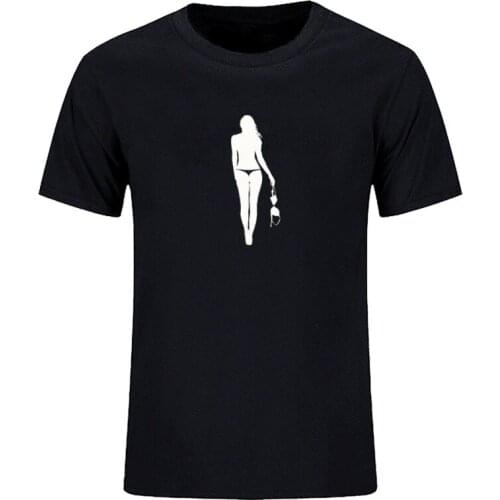 Summer mens Casual Short Sleeve fun sexy underwear naked girl t-shirt mens fashion T-shirt sportswear hip hop style