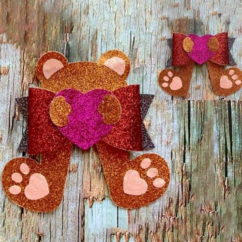 Bear heart Scrapbooking Dies valentines day Bow Metal Cutting Dies New 2019 Craft Dies Cut for diy paper card making Decorative
