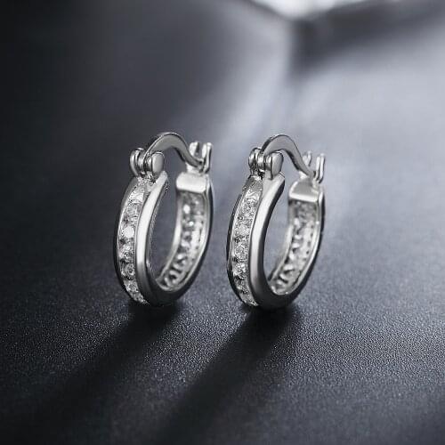 Wholesale NEW ARRIVE gift White Gold color earring silver color jewelry crystal white for women Lady retro wedding best gift
