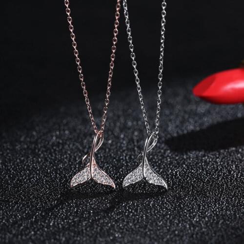 925 Sterling Silver Mermaid Fish Tail Clavicle Chain Necklace For Women Charm Fashion Sexy Dress Jewelry Accessories