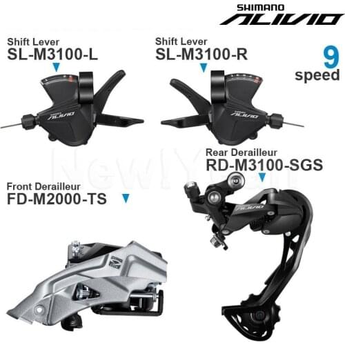 SHIMANO ALIVIO M3100 3x9v Groupset M3100 3x9 speed Shifter REAR DERAILLEUR and M2000 Front DERAILLEUR for MTB Original parts