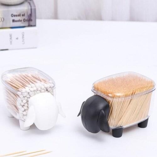 Plastic Boxes Animal Shape Multifunctional Cotton Pad Swab Clip Toothpick Storage Case Drawer Make Up Organizer Home Gadgets
