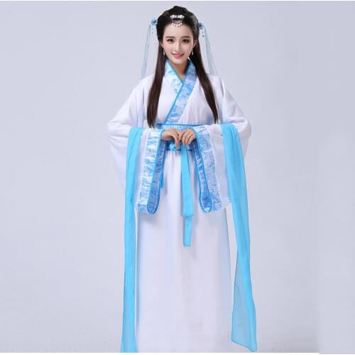 Adult Chinese Traditional Hanfu Dress Chino Folk Dance Performance Costume Women Show Costume Female Chinese Clothes