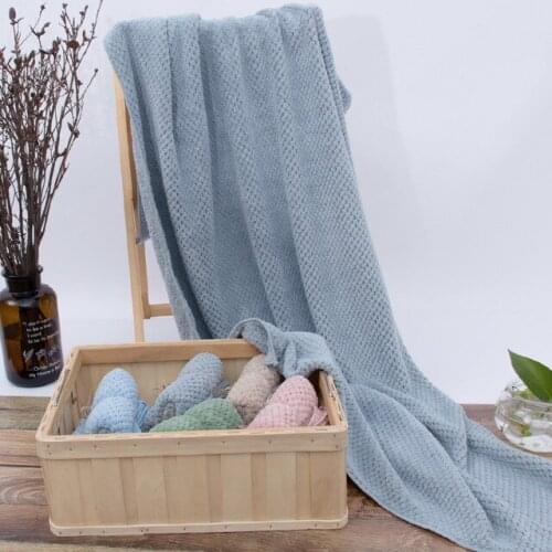 2018 New Superfine Fiber Solid Plaid Face Towels Hand Towel Bath Towels for Adults Beach Towel Hotel 2 sizes 75*140cm 34*75cm