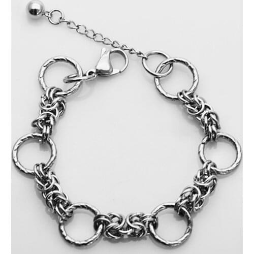 Simple titanium steel round bracelet stainless steel mens wild new accessories